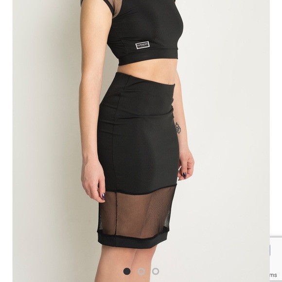 Joana Fishnet Skirt by Paradise Chick, Black, Size large - Picture 3 of 8